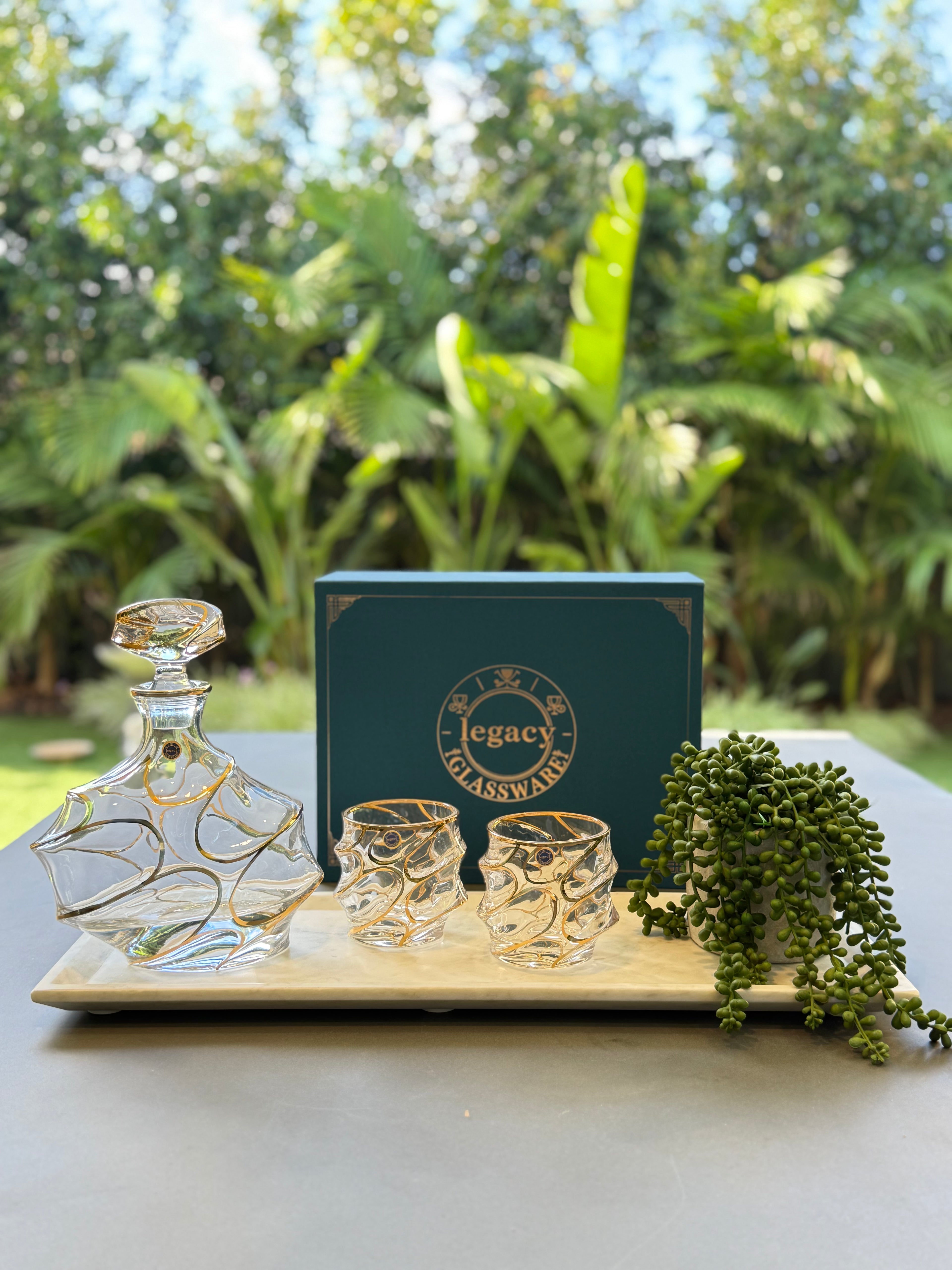 Legacy Glassware Elegance Decanter Set – 3 Piece